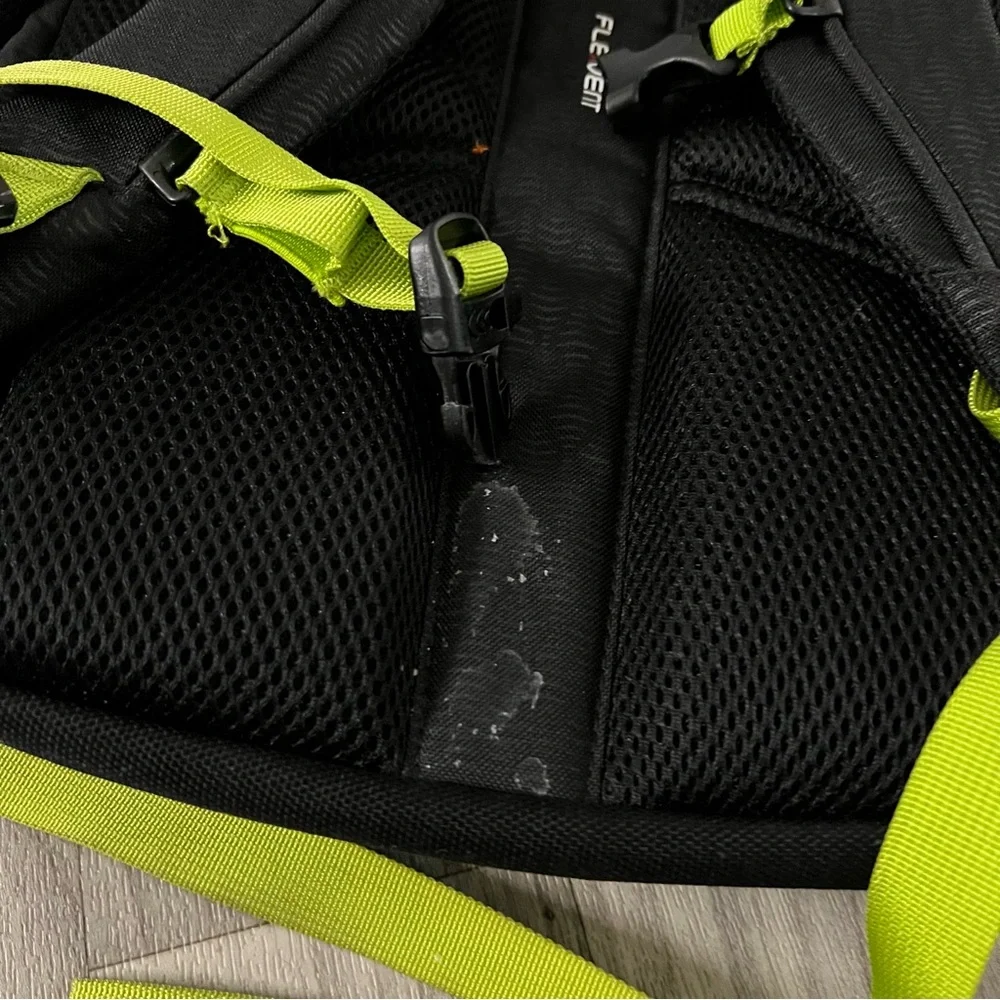 The North Face Vault Black Lime Green Backpack School Bag